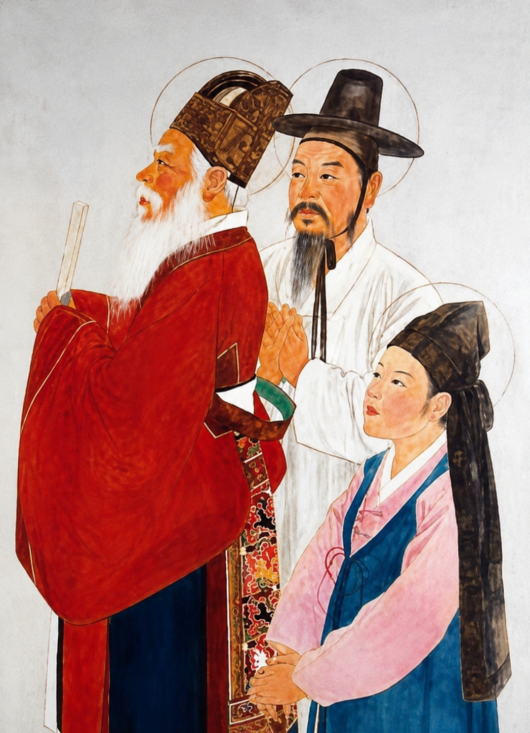<성 남종삼 요한, 성 김대건 안드레아와 성 유대철 베드로 / 한국의 성모와 순교복자 – 남성 순교자들>