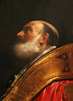 <성 베드로니오(San Petronio) – 성모자와 성 엘리지오와 성 베드로니오 부분>