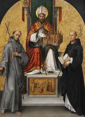 <성 프란치스코와 성 도미니코 사이의 옥좌에 앉은 성 베드로니오(San Petronio in trono fra i Santi Francesco e Domenico)>
